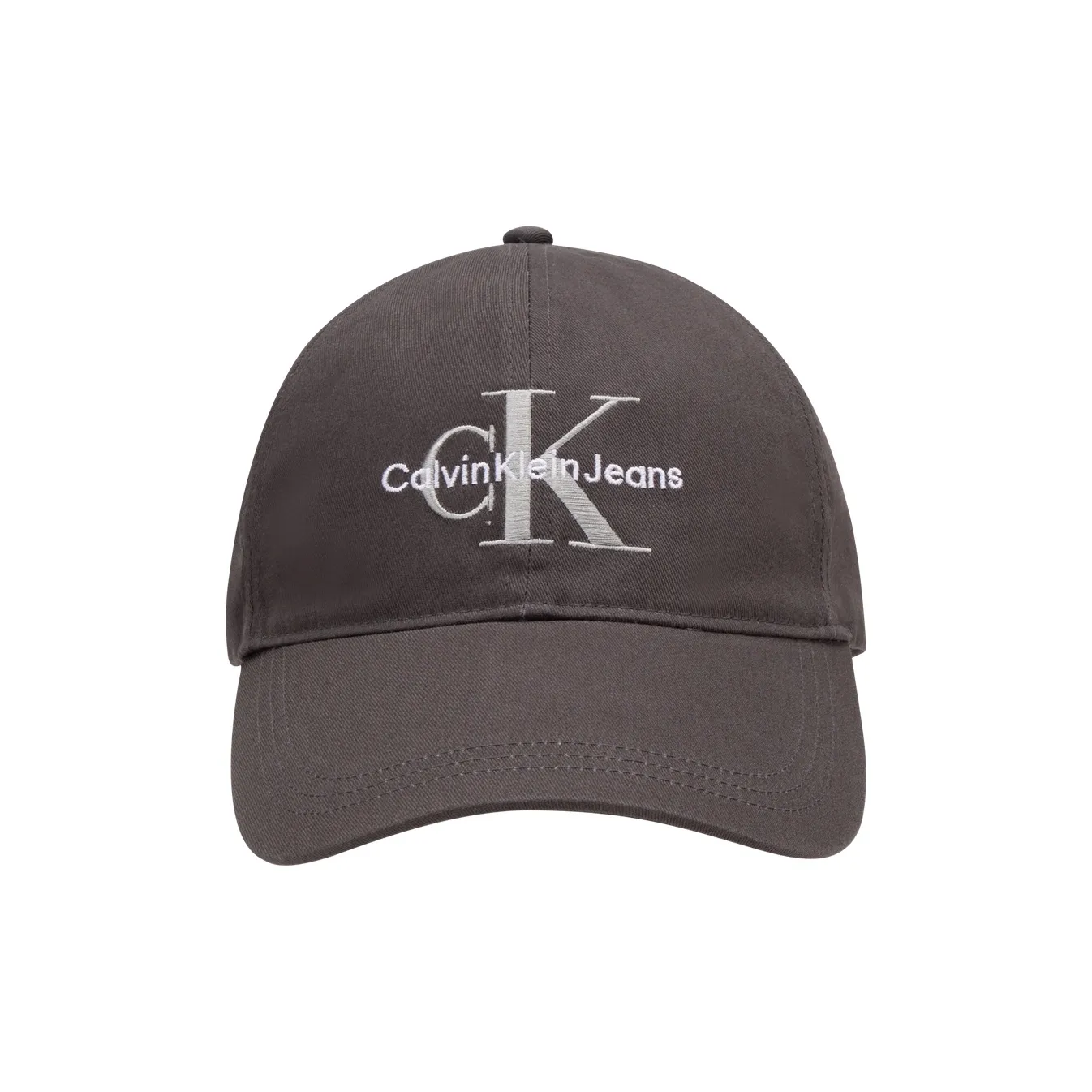 CALVIN KLEIN 100% Cotton Curved Brim Baseball Cap Unisex Charcoal Gray