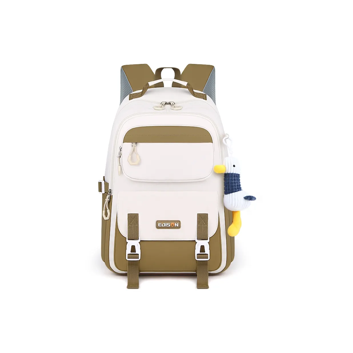 EDISON Repellent Oxford Cloth Backpack Medium Size Unisex Khaki/Burgundy/Black/Purple