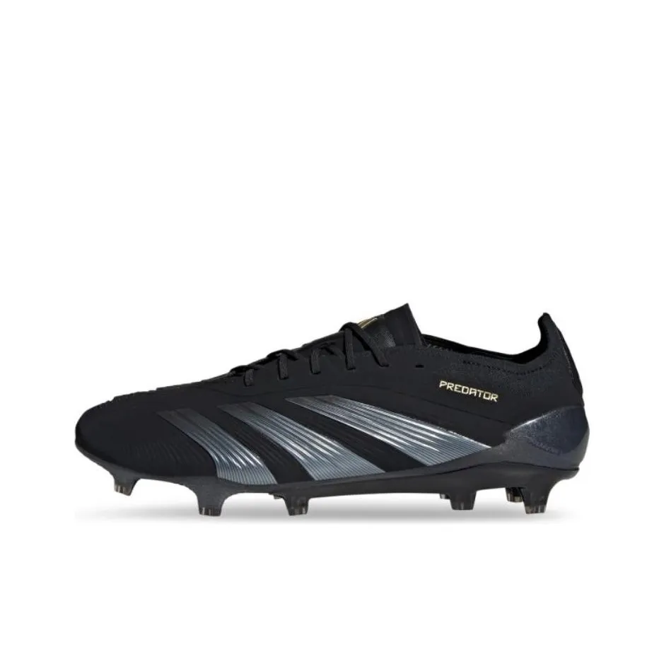 Adidas PREDATOR ELITE Природная трава Противоскользящие Устойчивые к истиранию Амортизаторы Футбольные бутсы Унисекс Черный Серебряный