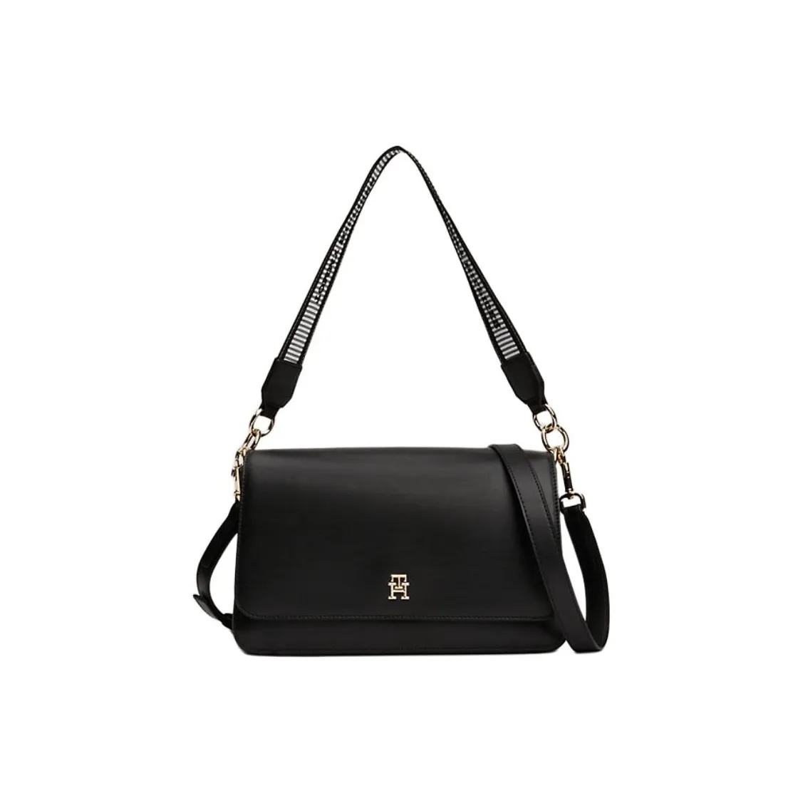 Tommy Hilfiger PU Crossbody Bag, Shoulder Bag Regular Women's Black