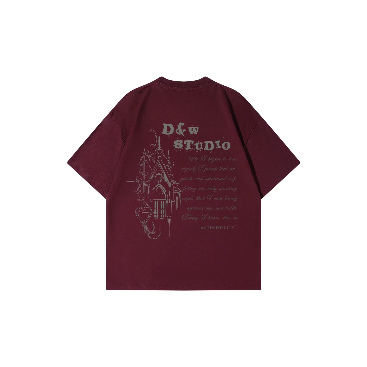 D&W T Shirts Unisex Burgundy