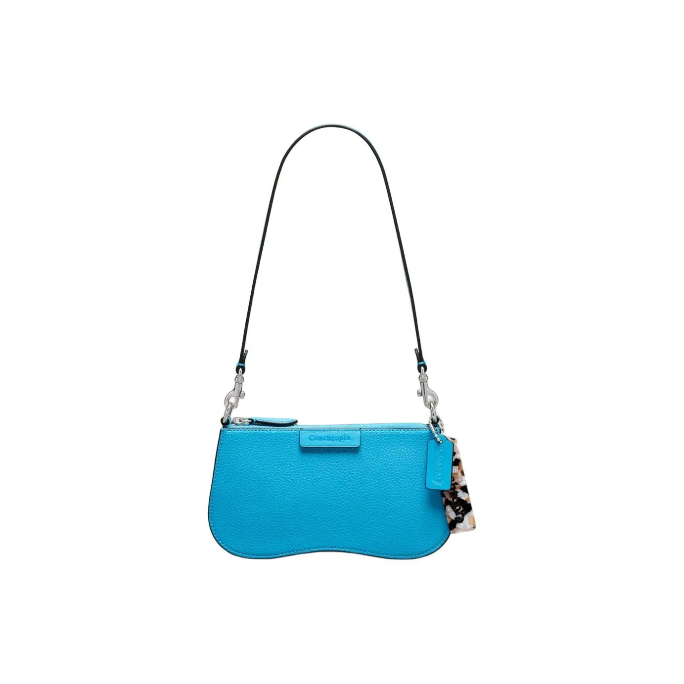 Coachtopia Pebble Leather Handbag, Shoulder Bag Women's Surfing Blue
