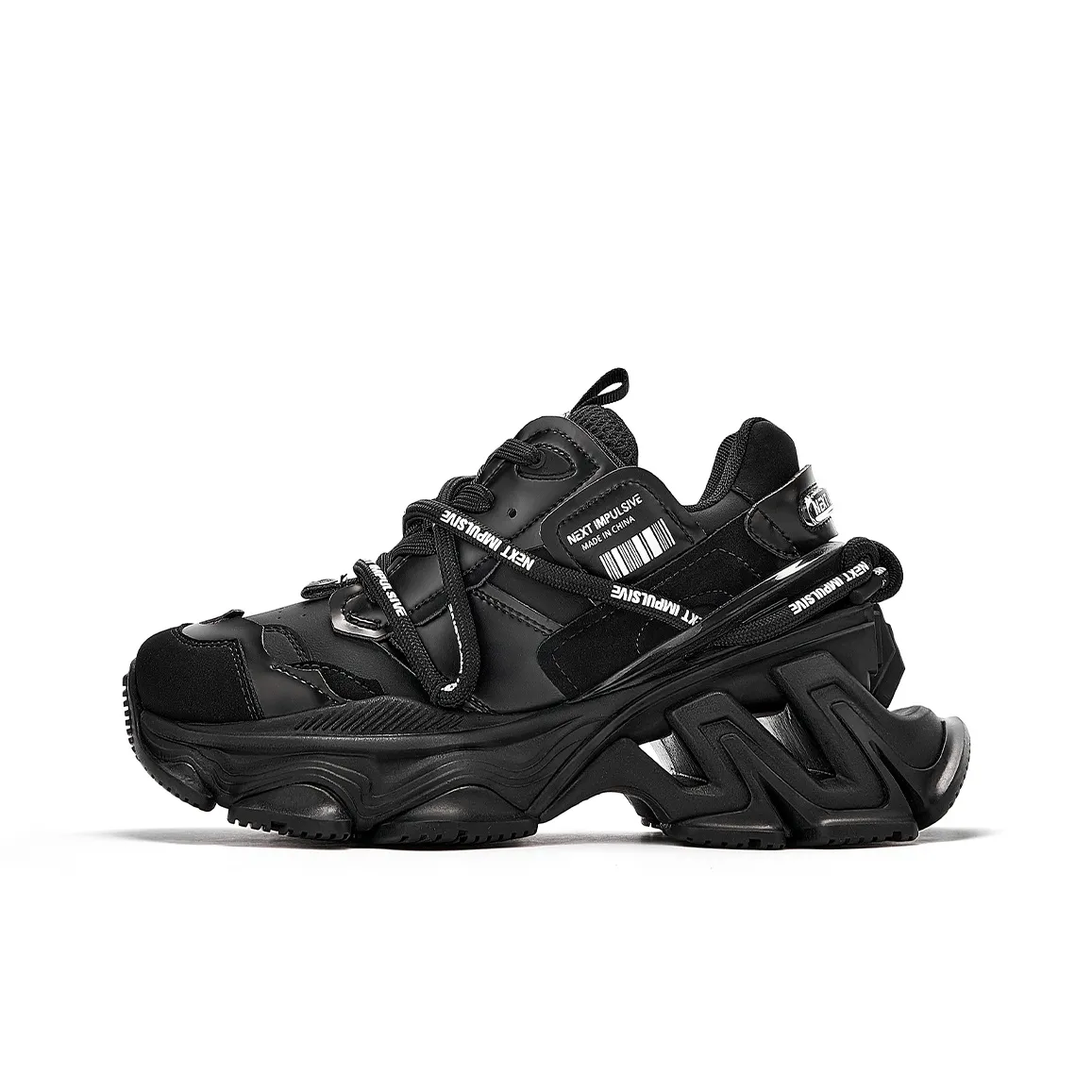 NEXT IMPULSIVE NEXT IMPULSIVE Low Top Chunky Sneakers Unisex Cosmic Black Brand Theme Box Limited Edition