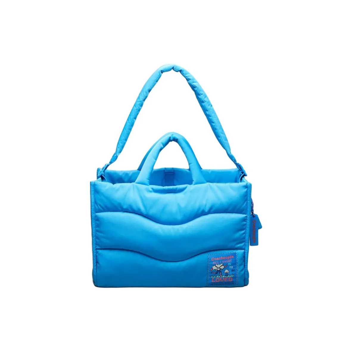 Coachtopia Переработанный полиэстер Тоут Сумка Сумка для покупок Сумка через плечо Сумка Большая Женская Серфинг Синяя