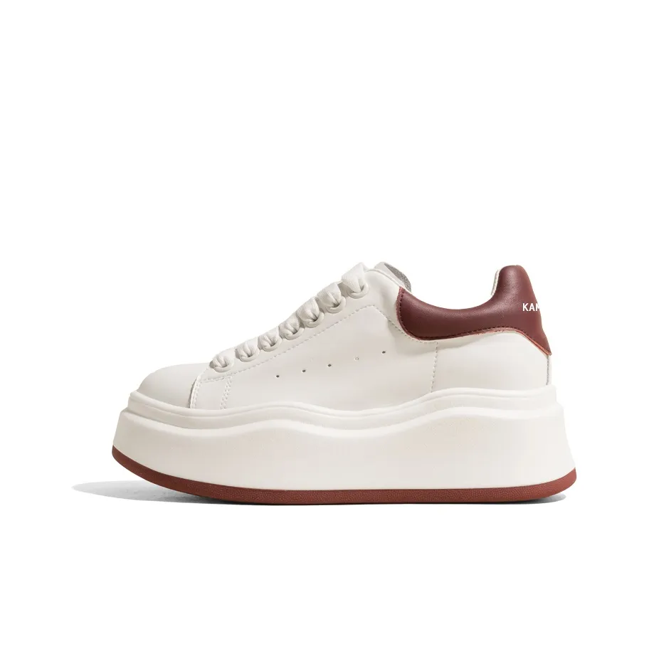 KODI Abrasion Resistant Lightweight Slip Resistant Low Top Casual Shoes Women's White Black Heel Tab/White Red Heel Tab