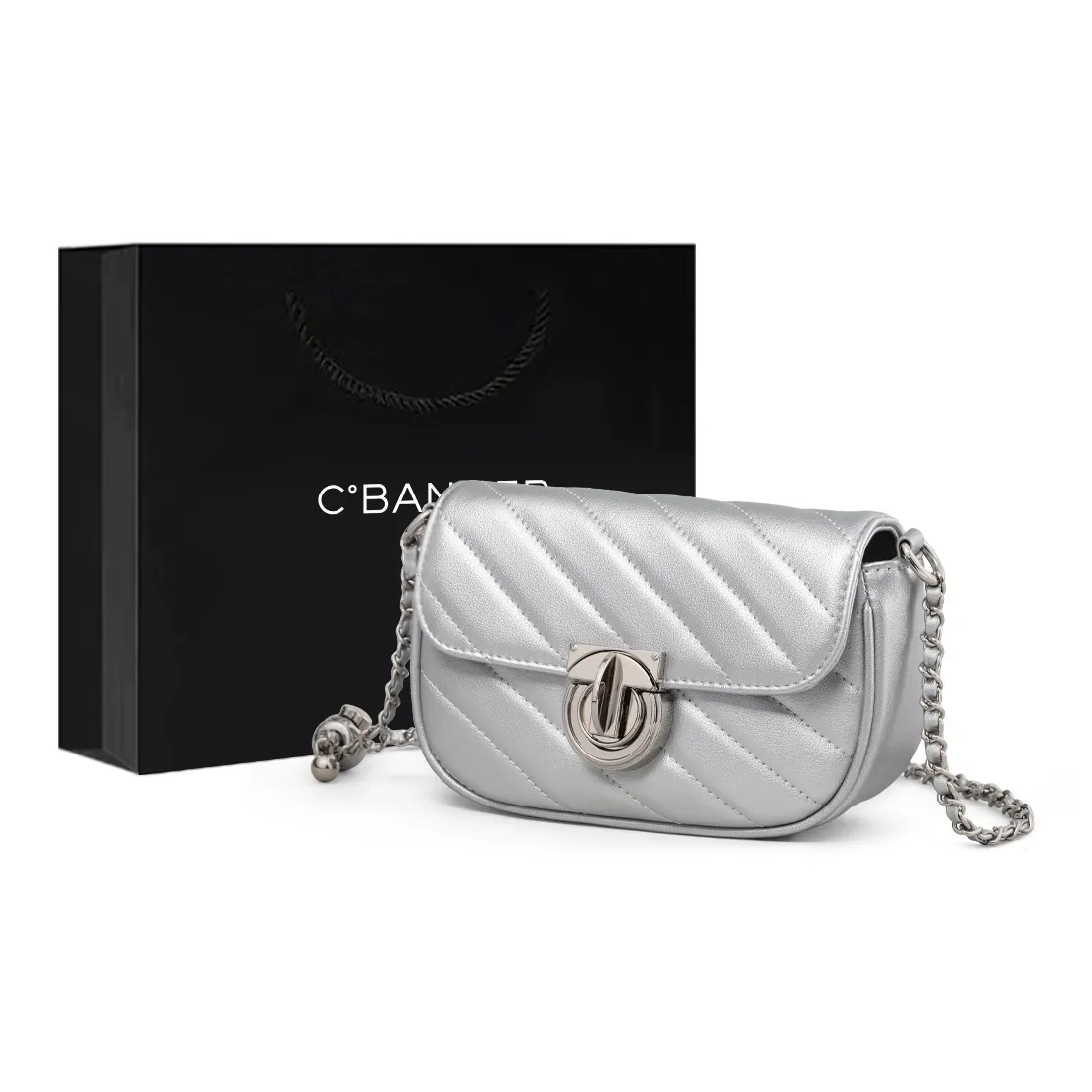 C°BANNER Коровья кожа с синтетической кожей сумка через плечо женская серебряная