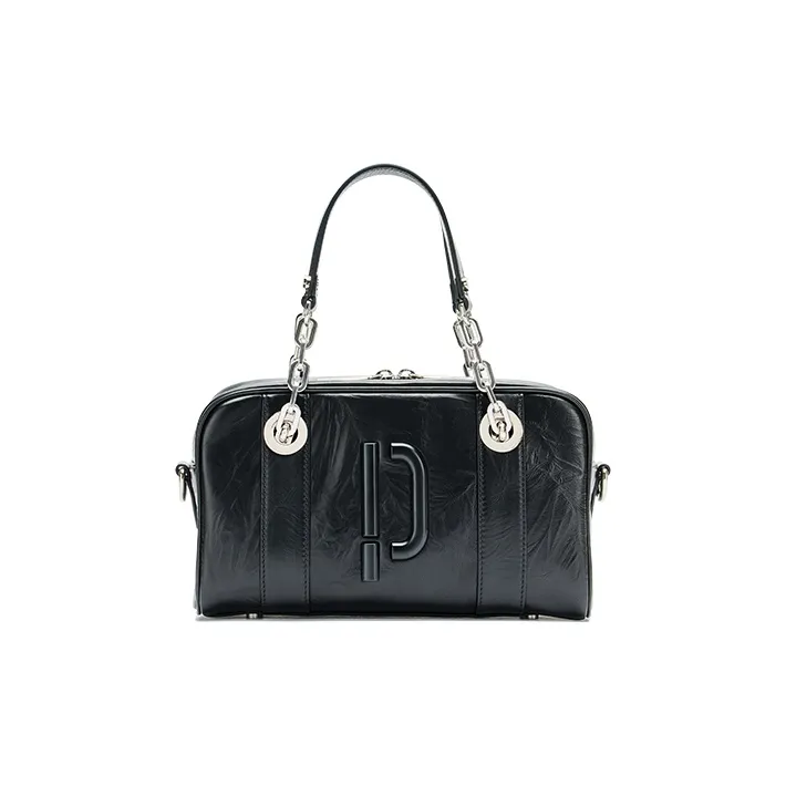 PECO Genuine Leather Handbag, Shoulder Bag, Crossbody Bag Unisex Black/White/Pink