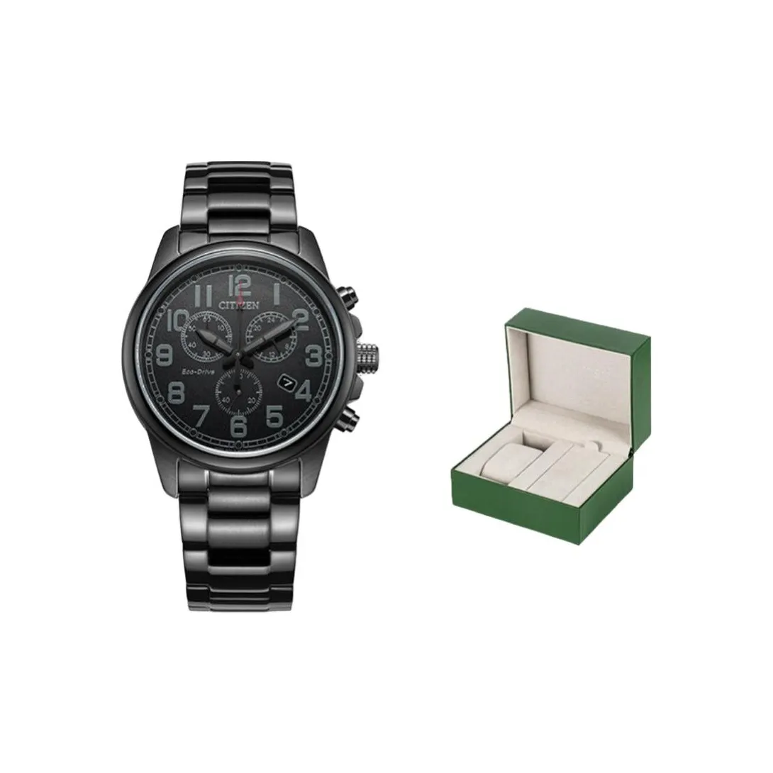 CITIZEN Ecology Drive Collection Светильник Кварцевый механизм Нержавеющая сталь Ремешок Часы Мужские Черный циферблат