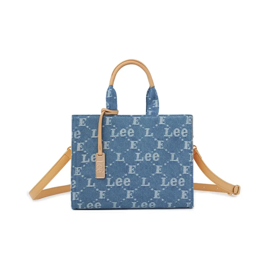 Lee Ткань Тоут Сумка Сумка через плечо Сумка на плечо Маленькая Женская Джинсовая Синяя Сумка