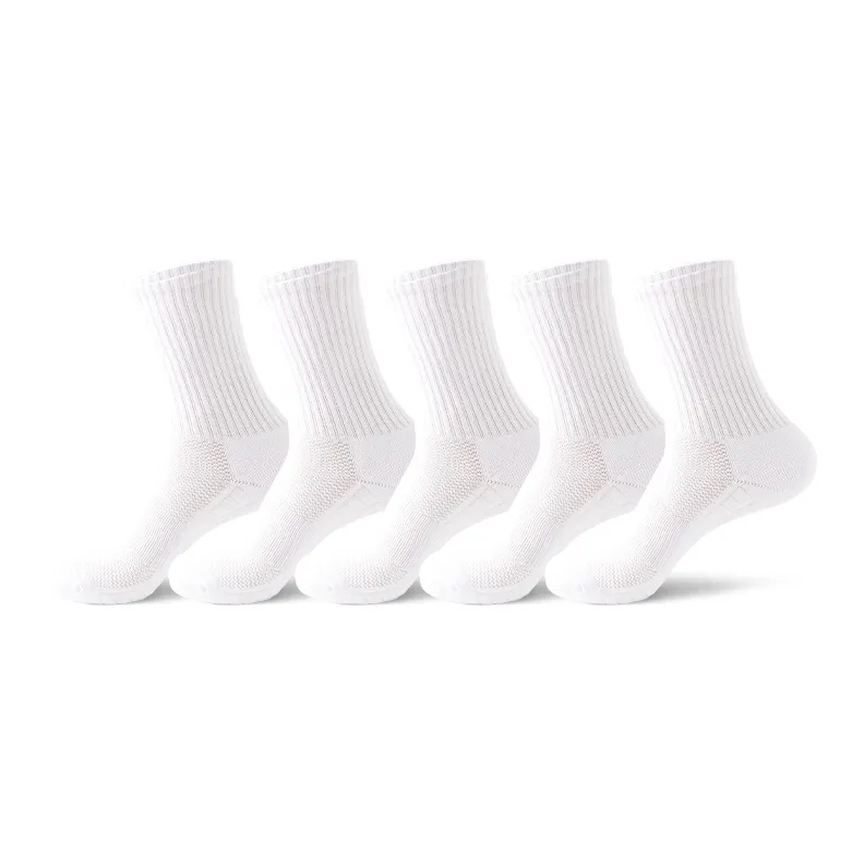 Primeet Mid Calf Socks Men's 5 Pack White