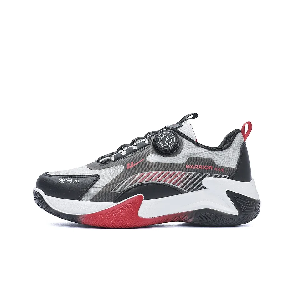 Warrior Wear resistant And Lightweight Low Top Basketball Shoes Men's White Black Red