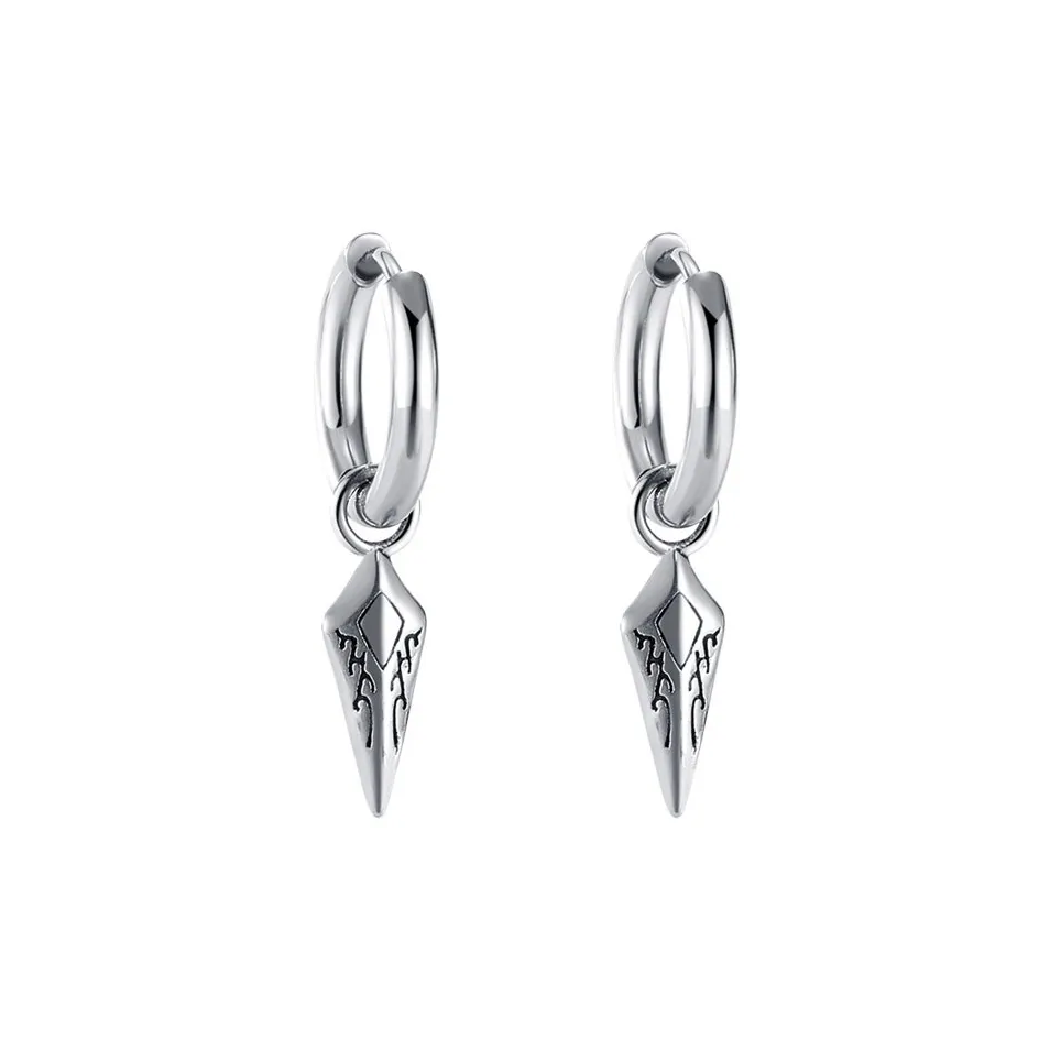 FOREVER MELODY Серьги из титанового стального сплава Мужские Серебряные