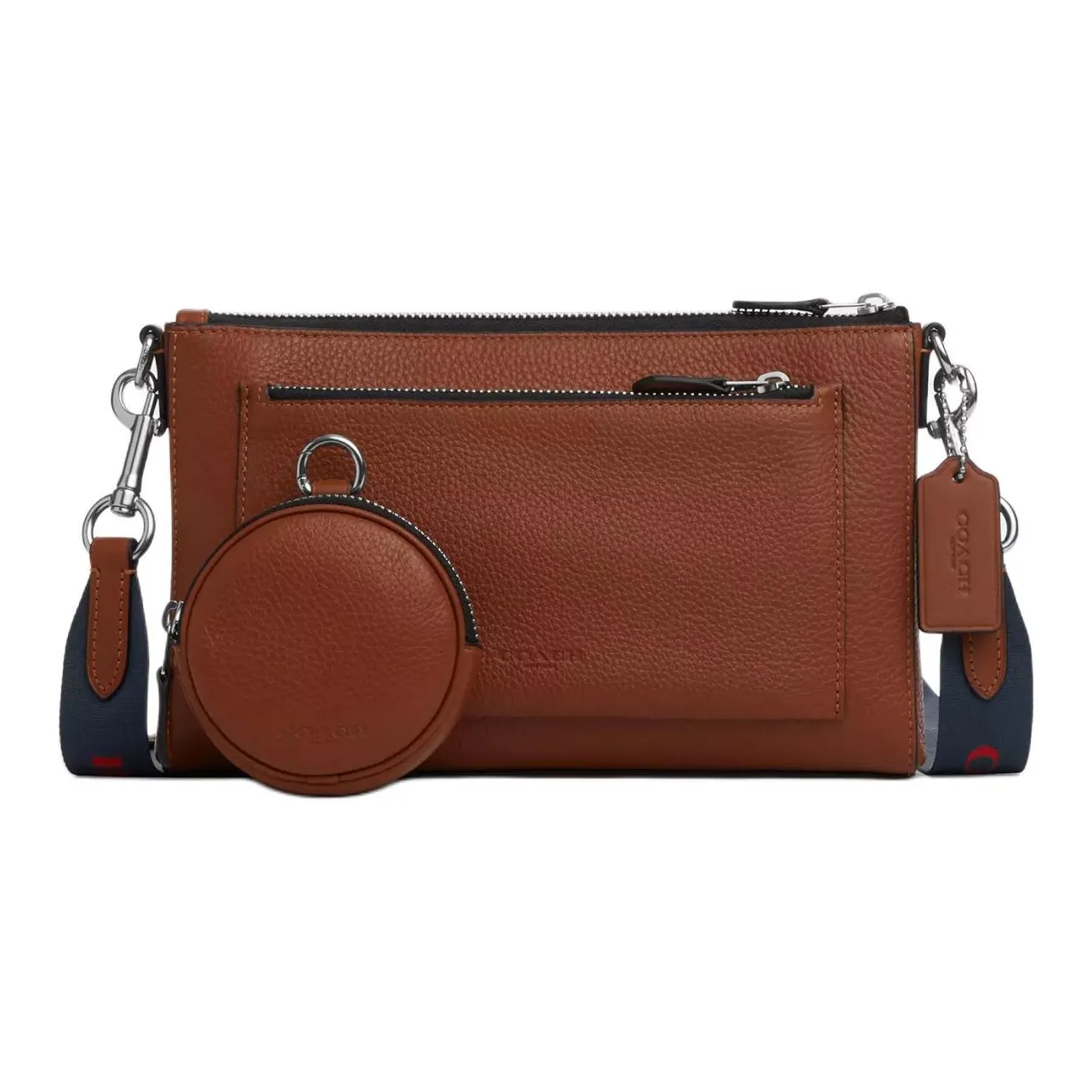 COACH Holden Галечная кожа с гладкой телячьей кожей Сумка через плечо Средний Мужской Сандаловое дерево