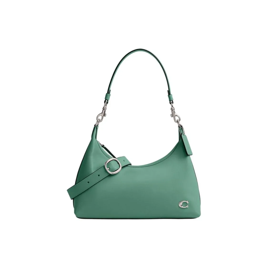 COACH Juliet Glove Tanned Leather Portable Crossbody Bag Shoulder Bag Large Size Women's Silver & Sea Sapphire Blue