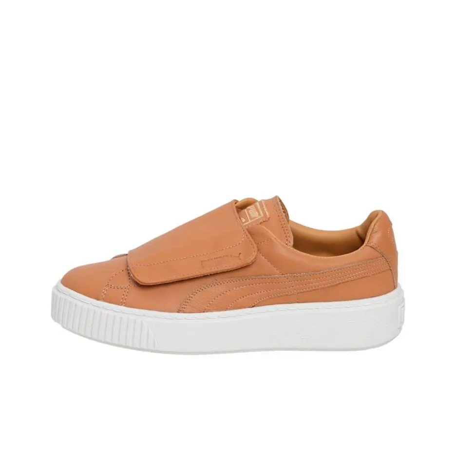 PUMA Platform Skateboard Shoes Women's Low Top Khaki