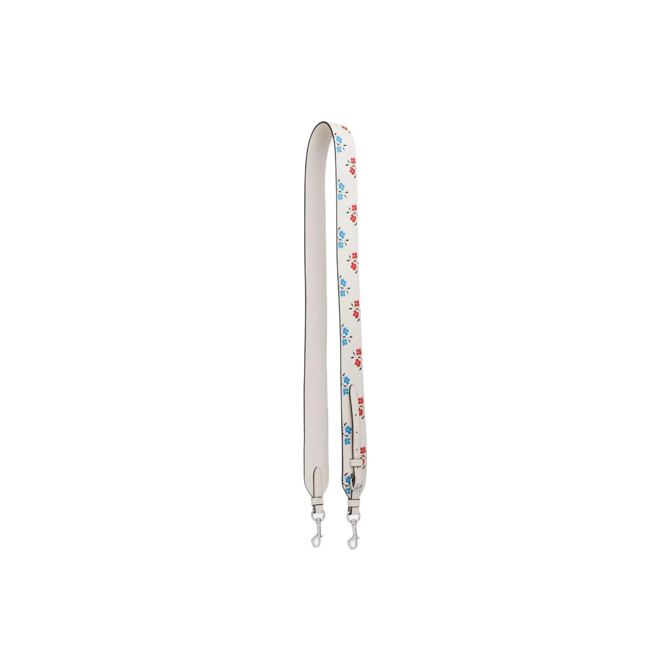 COACH Refined Pebbled Leather Bag Strap Women's Silver & Chalk Multicolor