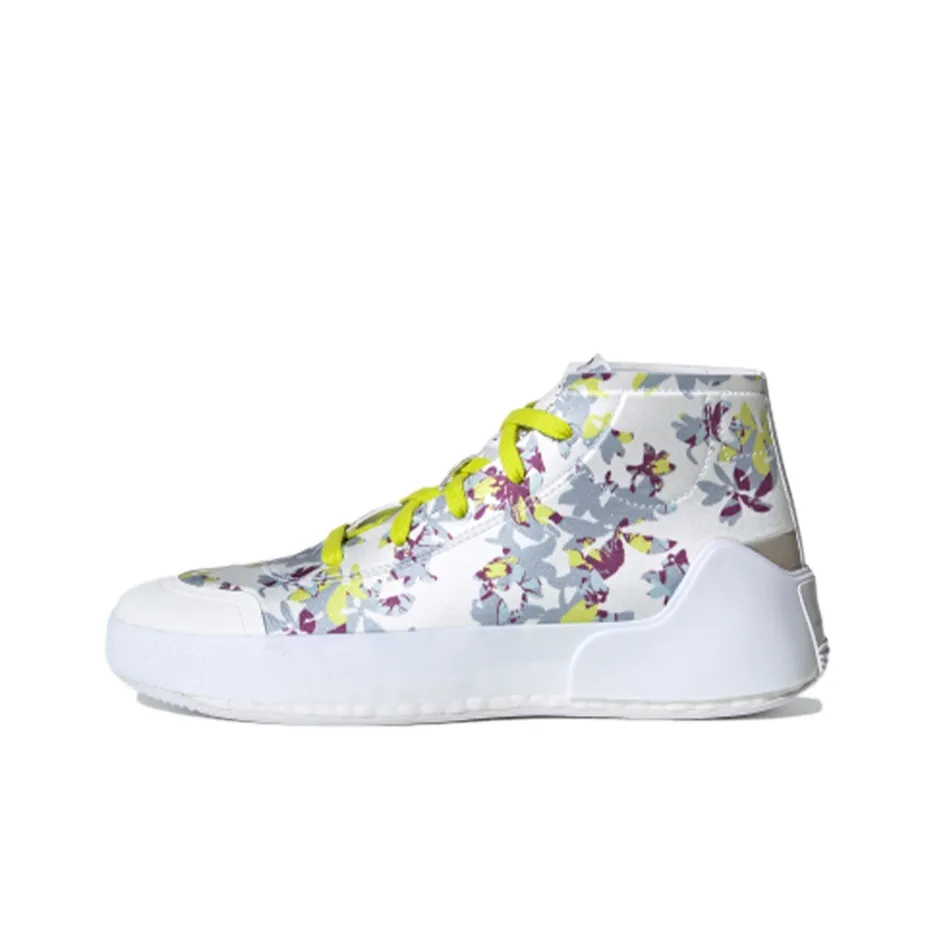 Stella McCartney x Adidas Treino Износостойкие MID Беговые кроссовки Женские Белые Желтые