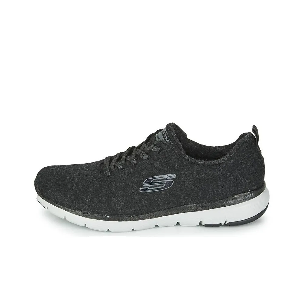 Skechers Flex Appeal 3.0 Abrasion Resistant Breathable Low Top Running Shoes Women's Black Gray