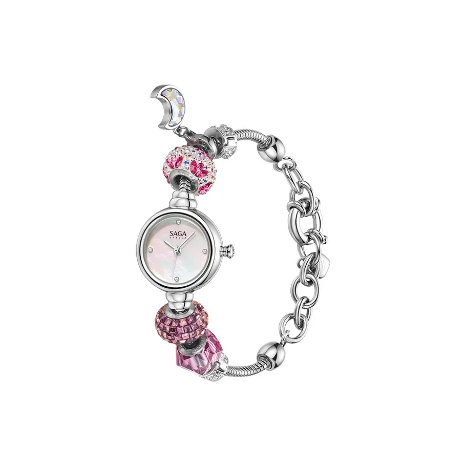 SAGA Кварцевый Movement Женские часы 24 мм Белый