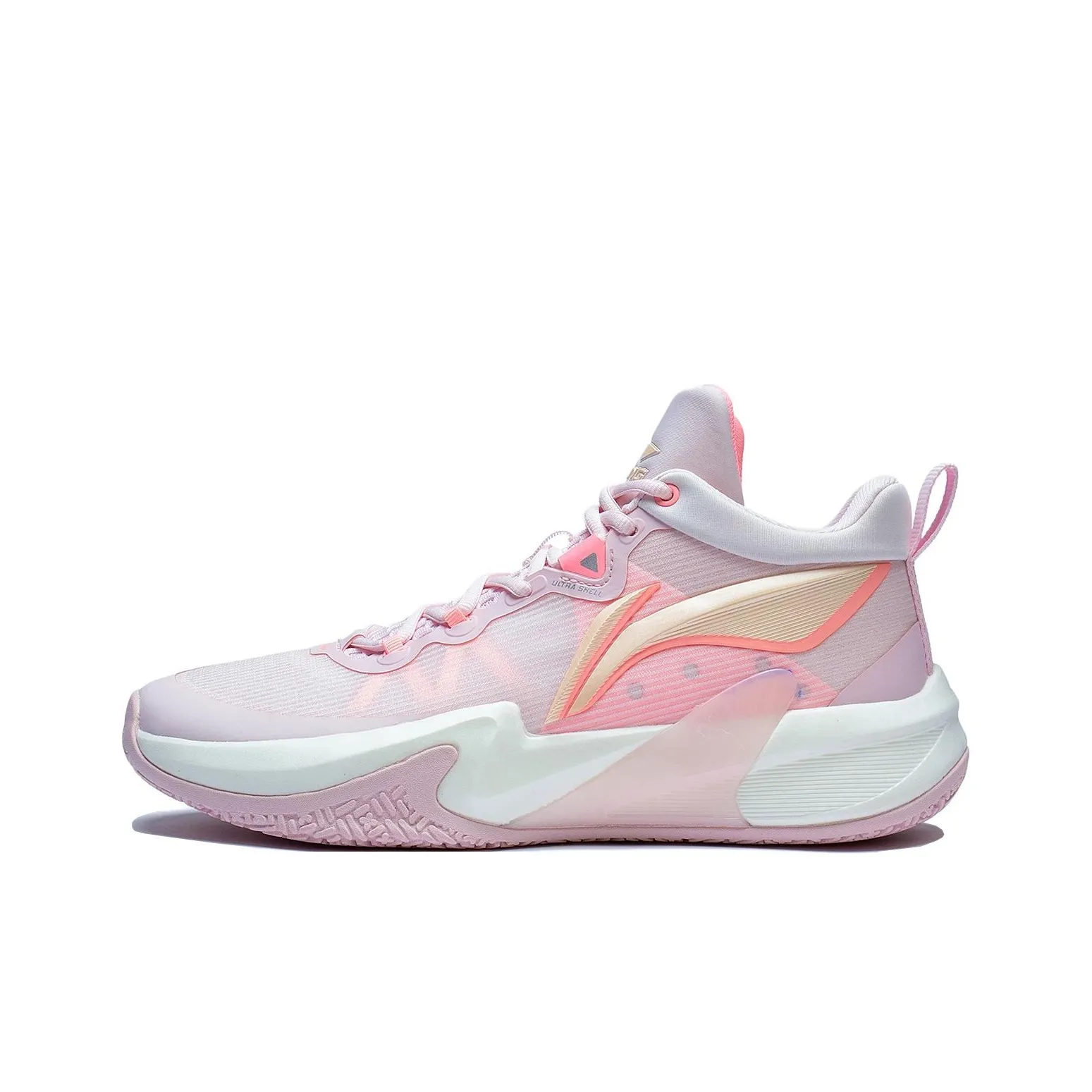 LiNing Shock Absorbers With Slip Resistant And Abrasion Resistant Properties Low Top Basketball Shoes Men's Pink