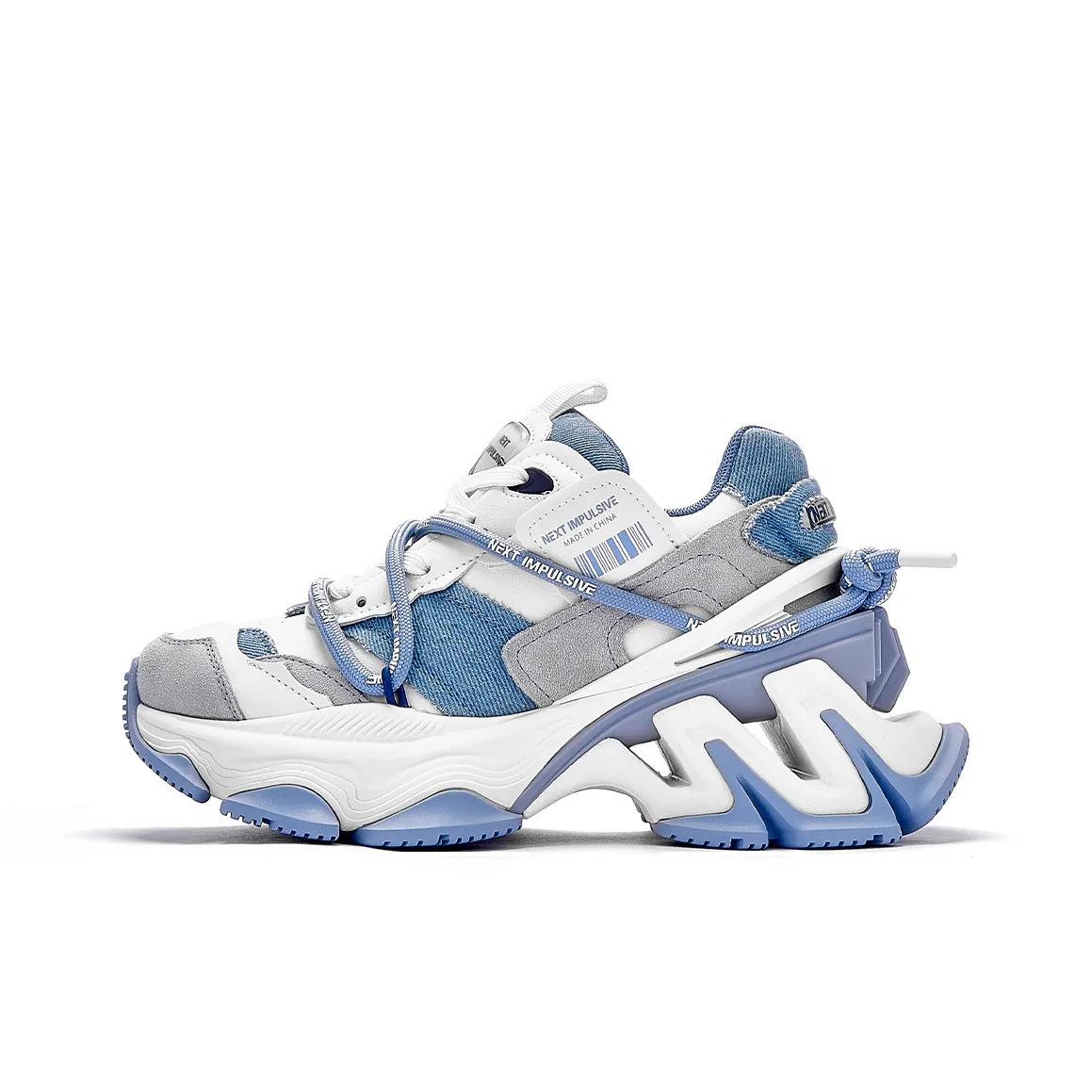 NEXT IMPULSIVE Impulse Collection Low Top Chunky Sneakers Unisex Denim Blue