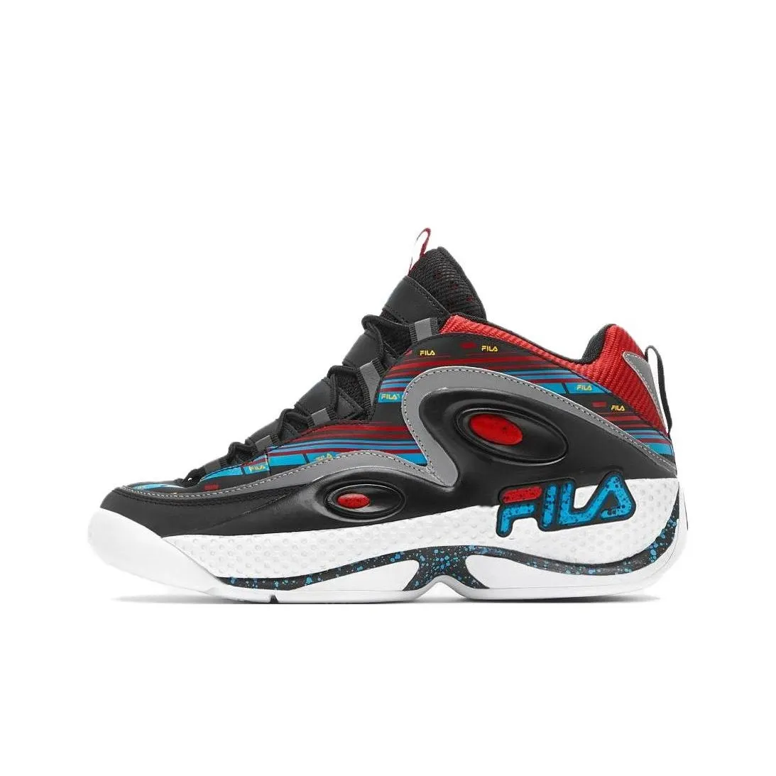 FILA Grant Hill 3 Low Top Vintage Basketball Shoes Men's Black Blue Red