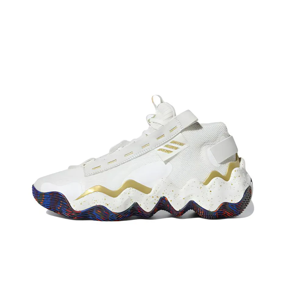 Adidas Exhibit B Mid Anti Slip Wear Resistant Mid Top Basketball Shoes Women's White Gold