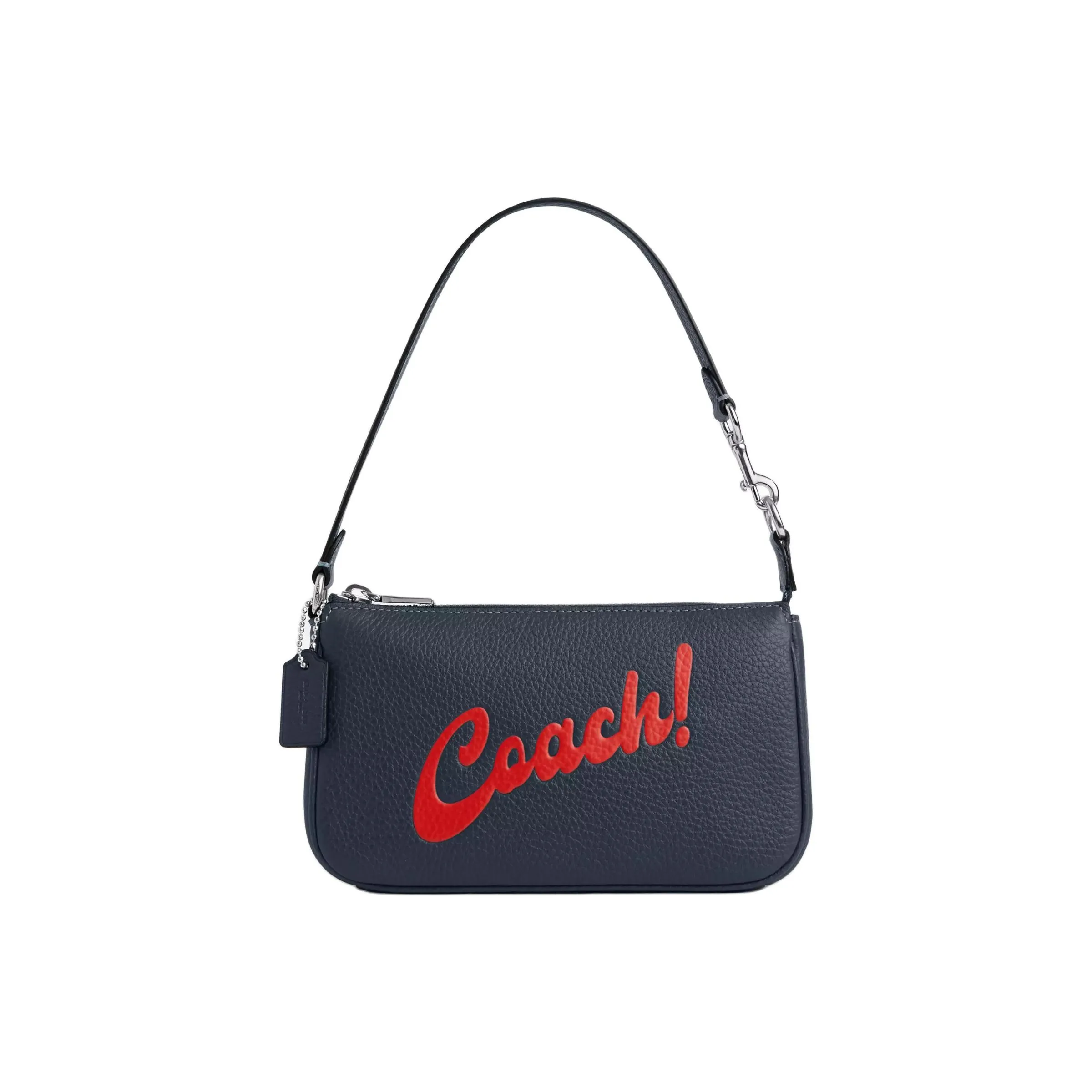 COACH Nolita Пескоструйная кожа Одно плечо Сумка Маленькая Женская Серебряный Деним