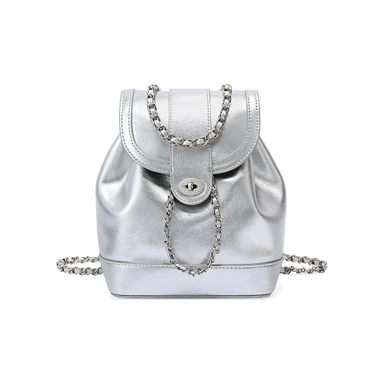 TUCANO Кожа Студенческий Повседневный Рюкзак Средний Women's Silver Черный