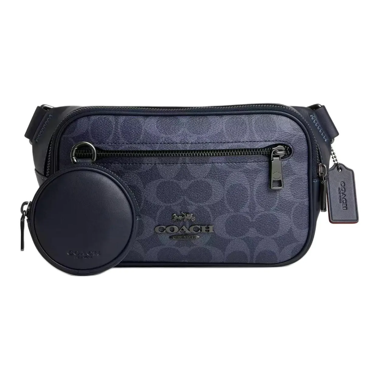 COACH Elias Denim Crossbody Fanny Pack Large Size Men's Midnight Navy
