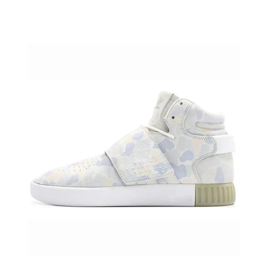 Adidas Originals Tubular Invader Strap Slip-resistant Abrasion-resistant MID Skateboard Shoes Unisex White Gray Adidas Originals Tubular Invader Strap Slip-resistant Abrasion-resistant MID Скейтборд Кроссовки Унисекс Белый Серый