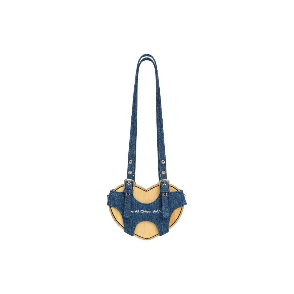 Feng Chen Wang Made Of Bamboo Heart Bag, Shoulder Bag, Crossbody Bag Unisex Blue