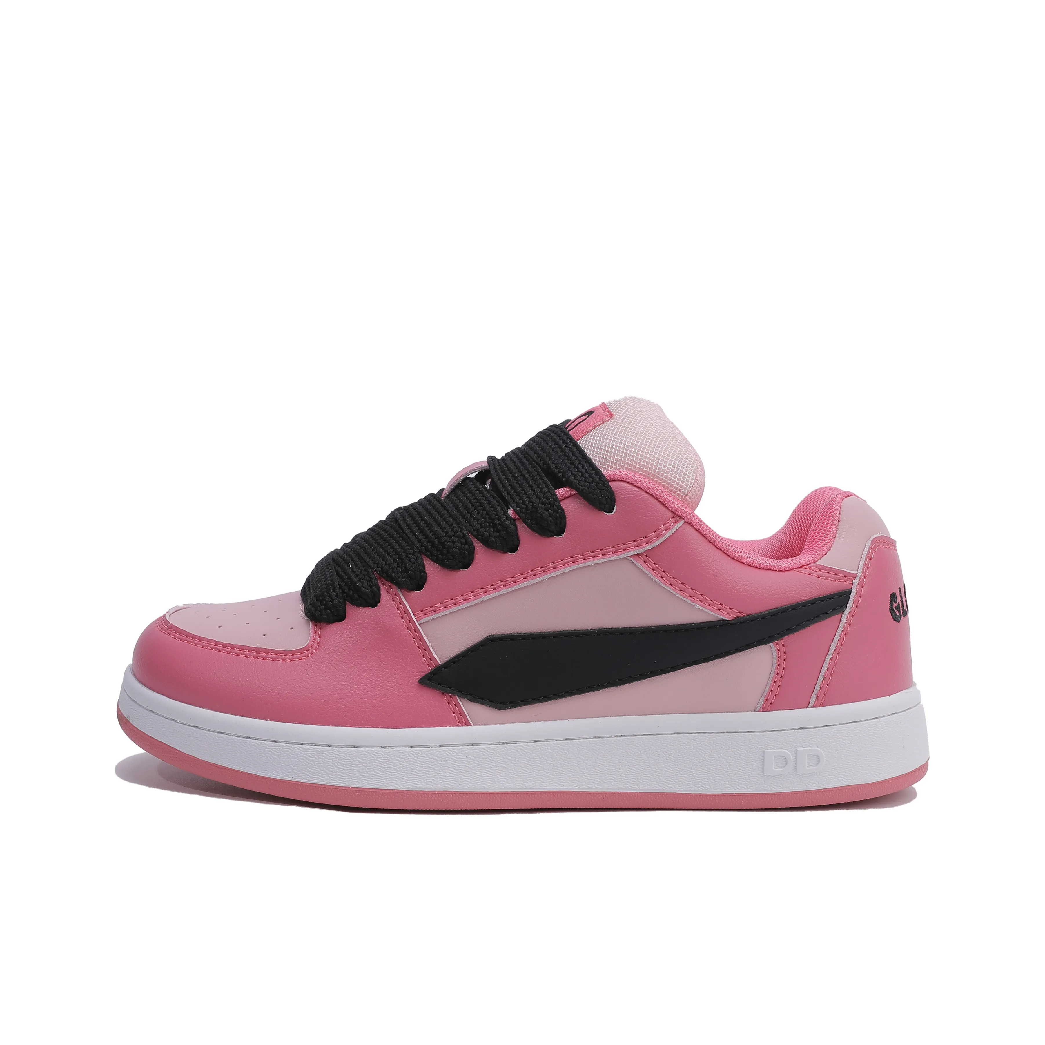 GLO BULL Puffy Shoes Coverage Wear Resistant Lightweight Breathable Slip Resistant Low Top Skateboard Shoes Unisex Pink