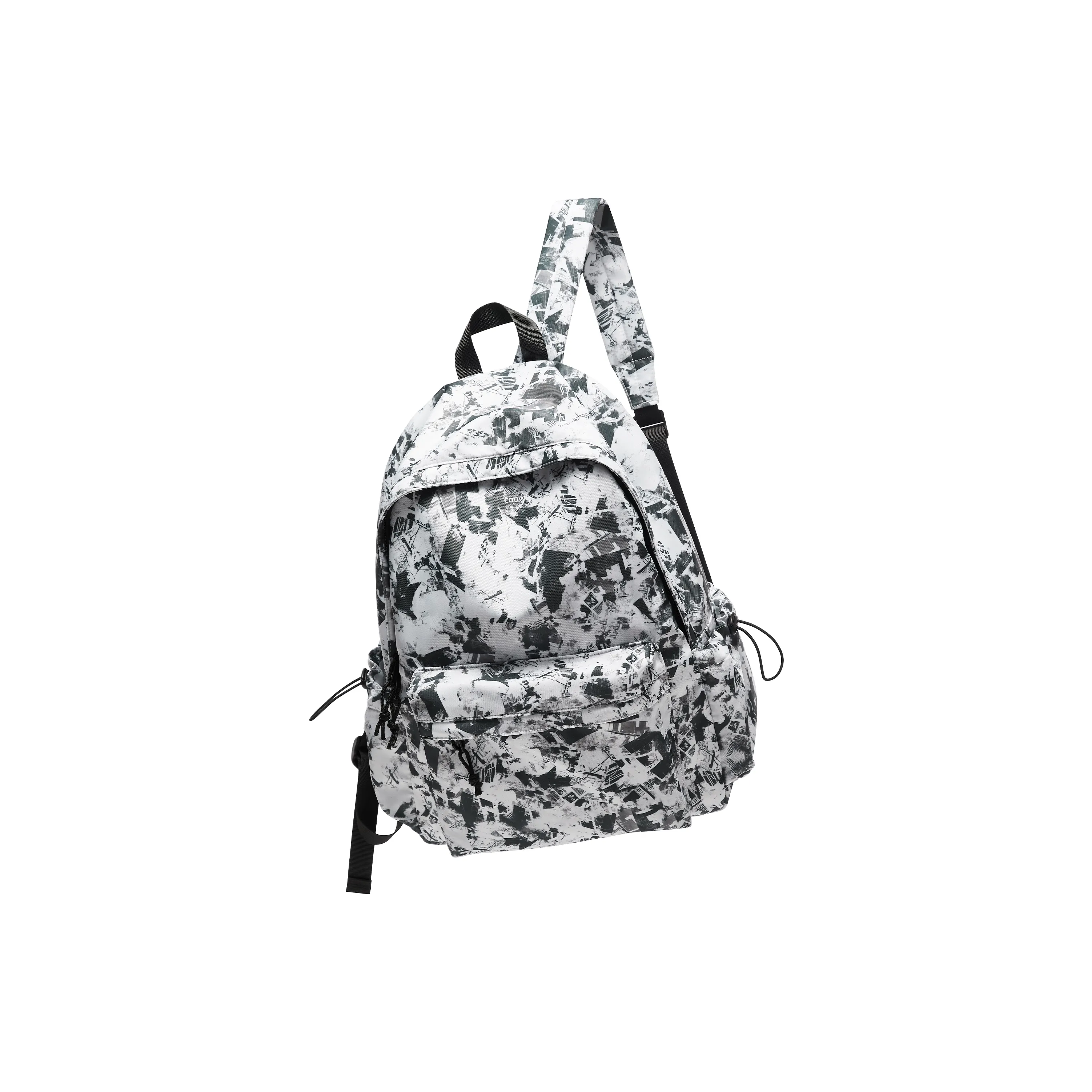 COOWOZ Fabric Backpack Laptop Bag Backpack Unisex Black And White All Over Print
