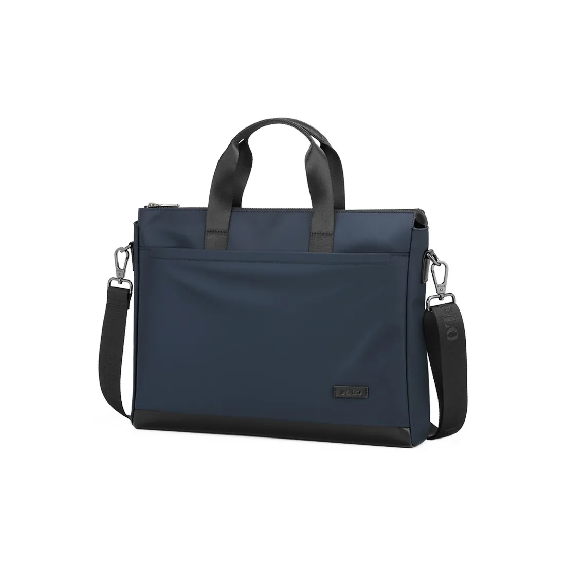 POLO Textile, Synthetic Leather Handbag, Men's Laptop Bag, Briefcase Tubas Men's Dark Blue