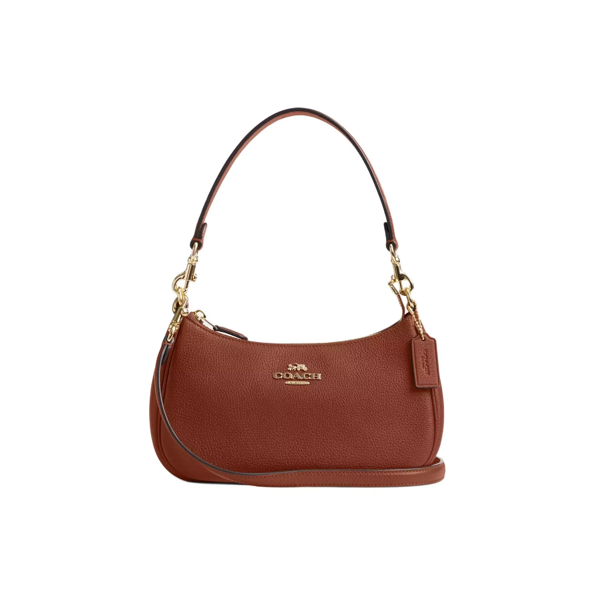 COACH Teri Leather Portable Crossbody Bag, Shoulder Bag Medium Size Women's Rosewood