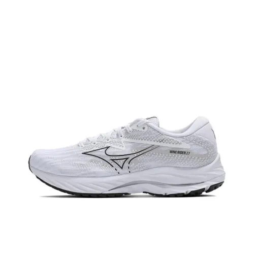 Mizuno Wave Rider 27 Беговые кроссовки Низкие Белый/черный/серый Унисекс