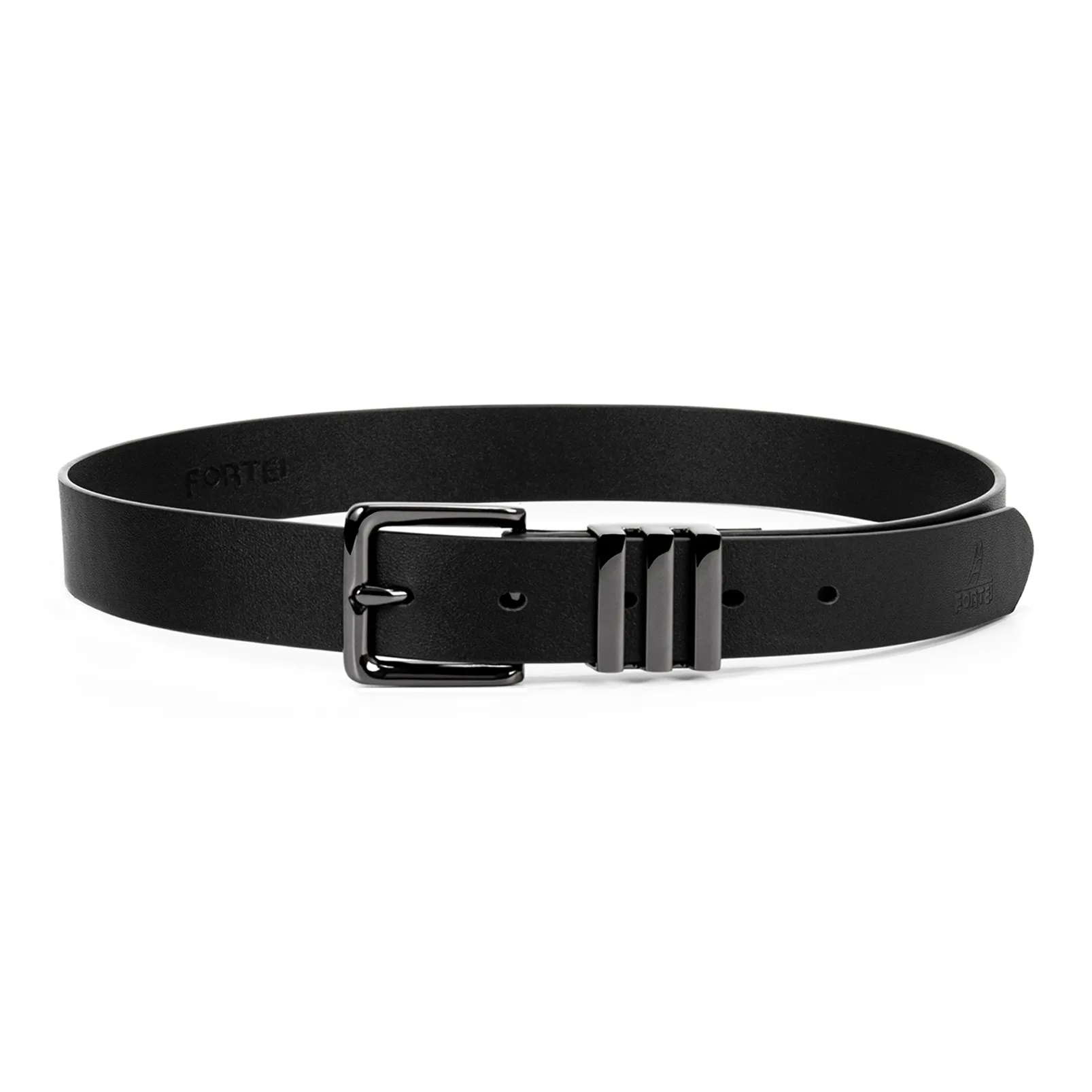 FORTEI Cow Leather Genuine Leather Leather Belts Unisex Black 3CM Wide Gift Box Set
