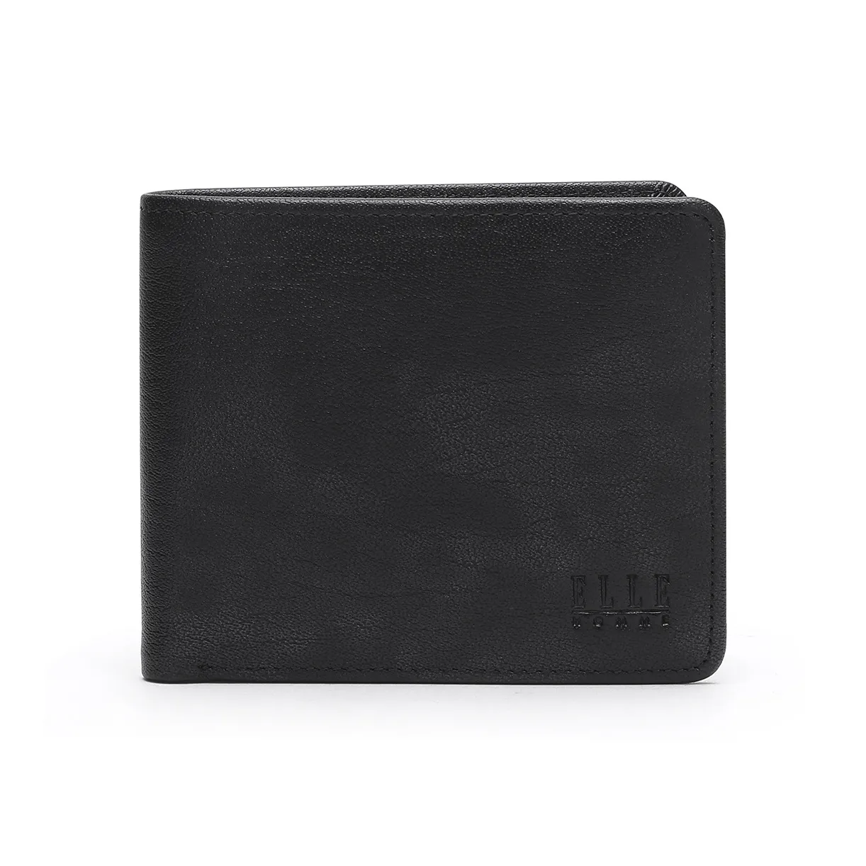ELLE HOMME Кошелек из натуральной коровьей кожи маленький мужской серебристо-черный кофейный