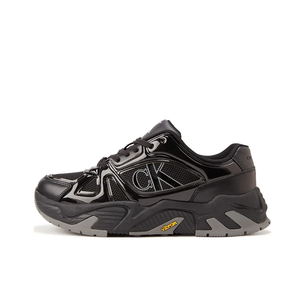 Calvin Klein Jeans Svart huvtröja med klassisk monogramlogga Chunky Sneakers Men's Black