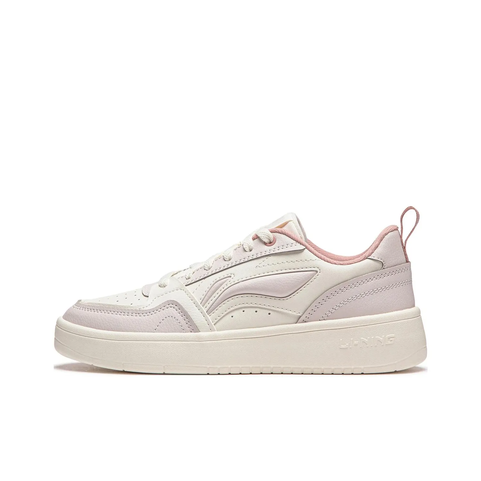 LiNing Yuanbao V2 Slip Resistant Cushioning Abrasion Resistant Low Top Skateboard Shoes Women's White Pink