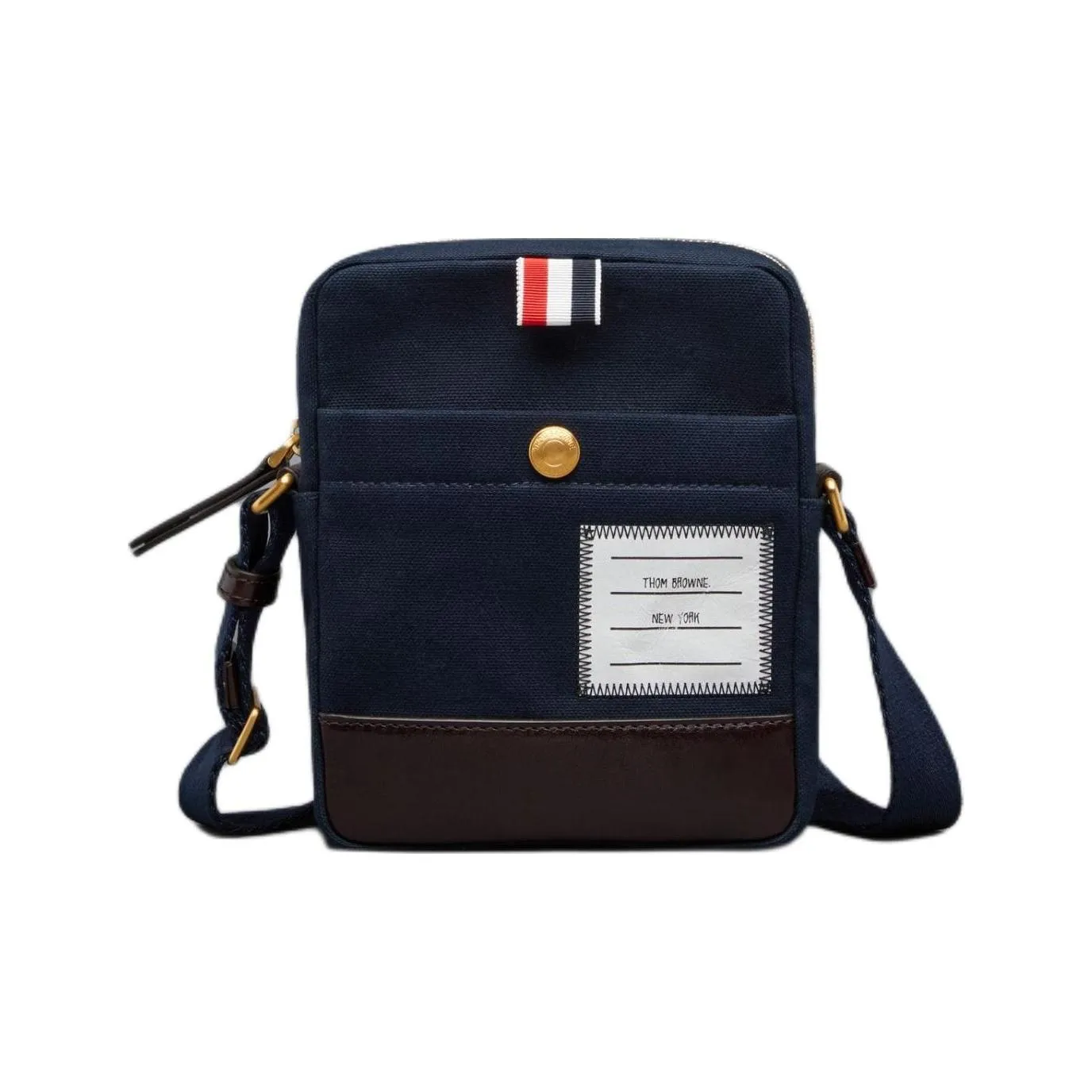 THOM BROWNE· Cotton Canvas Camera Bag Shoulder Bag Crossbody Bag Men's Marine Blue