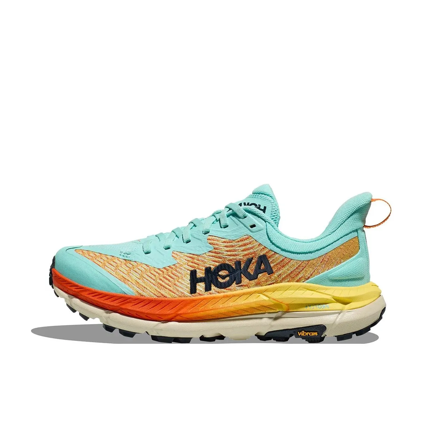 HOKA ONE ONE Mafate Speed 4 Нижняя юбка Устойчивая к истиранию Низкий Топ Повседневные Беговые кроссовки Мужские Зеленый Оранжевый