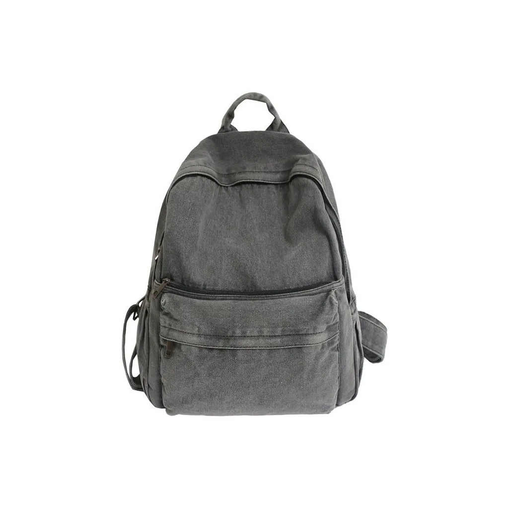 Huangmu Denim Backpack Standard Unisex Dark Gray Light Blue Huangmu Деним Рюкзак Стандартный Унисекс Темно-Серый Светло-Синий