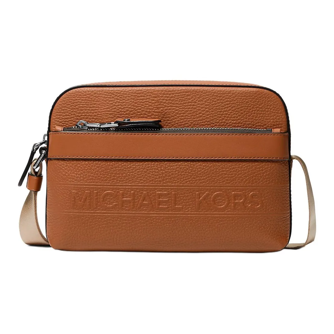 MICHAEL KORS Hudson Галька Кожа Сумка через плечо Мужская Коричневая