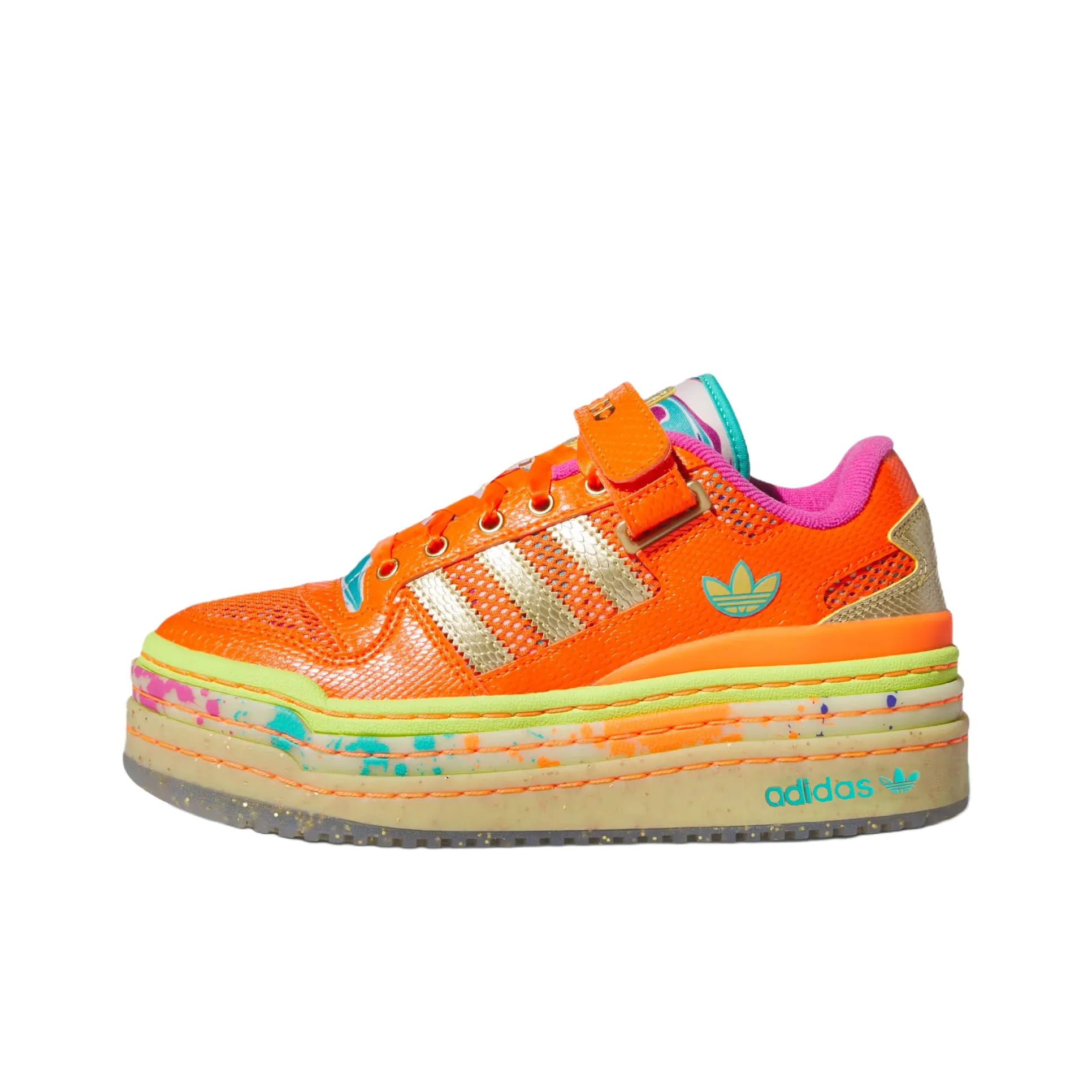 Adidas Forum Lo Triple Platform Impact Orange Gold Metallic Semi Solar Orange Women's