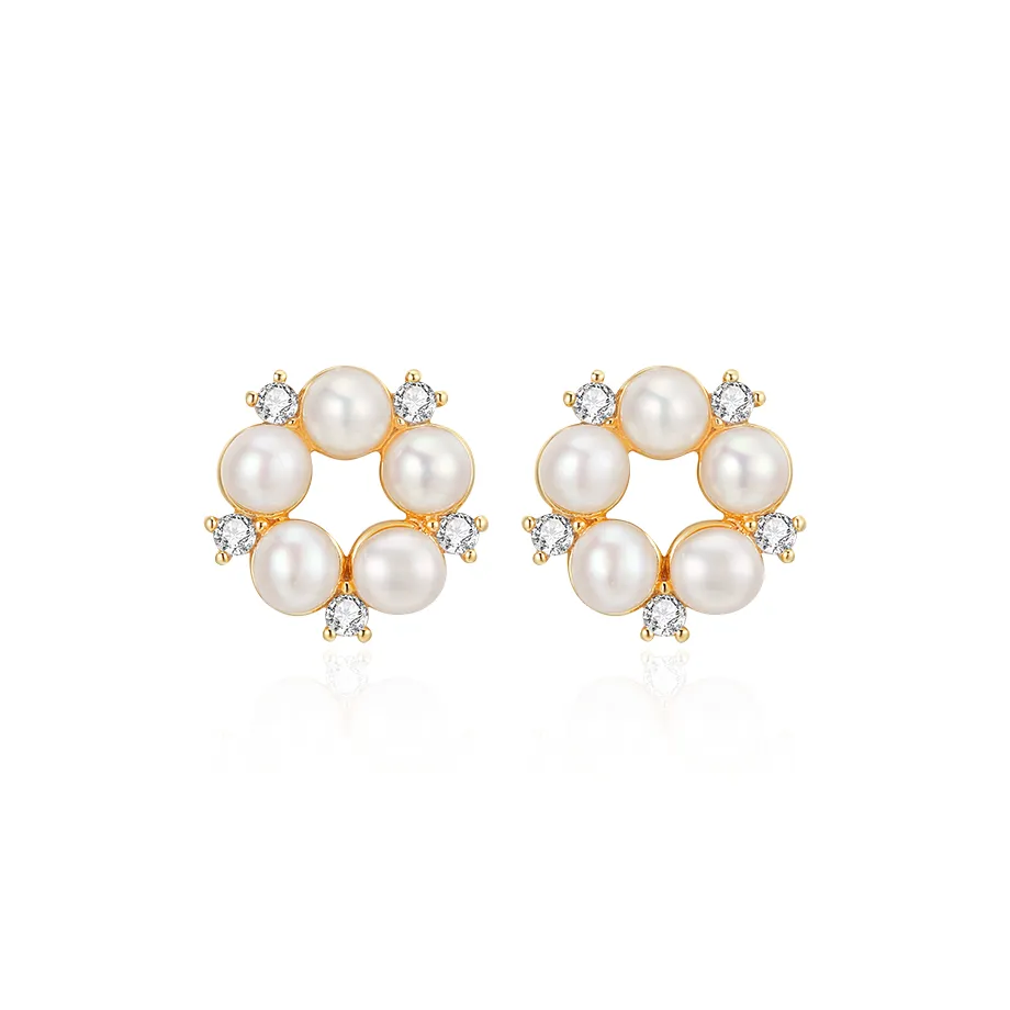 Yiru 14K Золотое покрытие Золотой Покрытый Оболочка Ухо Аксессуары Серьги-гвоздики Женские