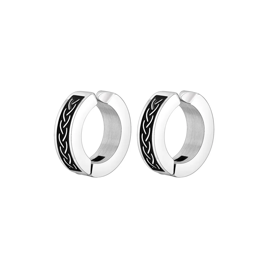 FOREVER MELODY Титановая сталь Нижняя заколка Серьги On Мужской Серебряный