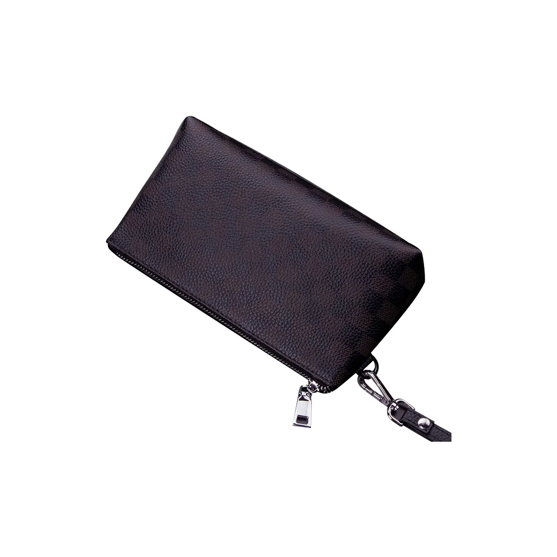 DOSRFINI Cow Split Leather Clutch Small Size Men's Black