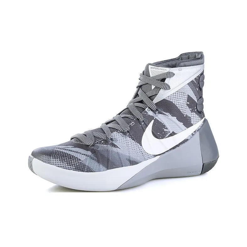 Nike Hyperdunk 2015 Устойчивые к истиранию Высокие Баскетбольные кроссовки Мужские Серые